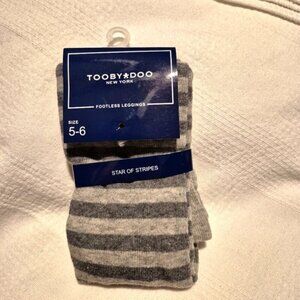 Tooby Doo girls footless sweater tights leggings 2 tone gray NEW